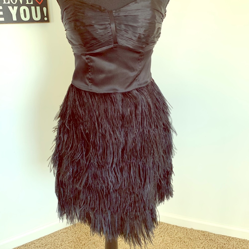Express feather skirt dress
